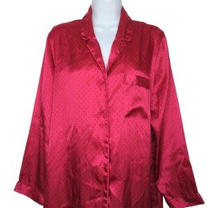 Vintage Morgan Taylor Intimates Pajamas Sleepshirt Nightgown M Pink Polka Dot